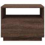 Table basse avec lumières LED chêne marron 50x49x40 cm – Image 5
