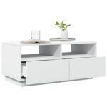 Table basse avec lumières LED blanc 90x49x40 cm – Image 4