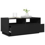 Table basse avec lumières LED noir 90x49x40 cm – Image 4