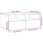 Table basse avec lumières LED chêne sonoma 90x49x40 cm – Image 11