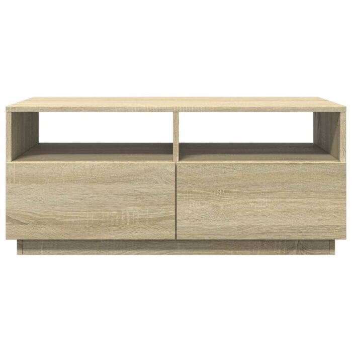 Table basse avec lumières LED chêne sonoma 90x49x40 cm – Image 3