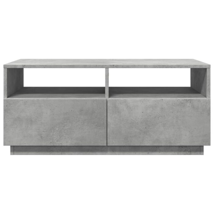 Table basse avec lumières LED gris béton 90x49x40 cm – Image 3