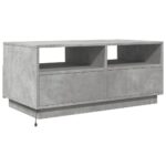 Table basse avec lumières LED gris béton 90x49x40 cm – Image 5