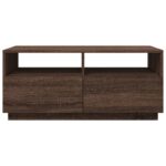 Table basse avec lumières LED chêne marron 90x49x40 cm – Image 4