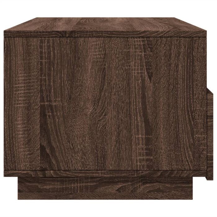 Table basse avec lumières LED chêne marron 90x49x40 cm – Image 5