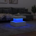 Table basse avec lumières LED blanc 50x50x40 cm – Image 3
