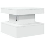 Table basse avec lumières LED blanc 50x50x40 cm – Image 7