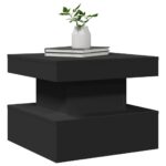 Table basse avec lumières LED noir 50x50x40 cm – Image 4