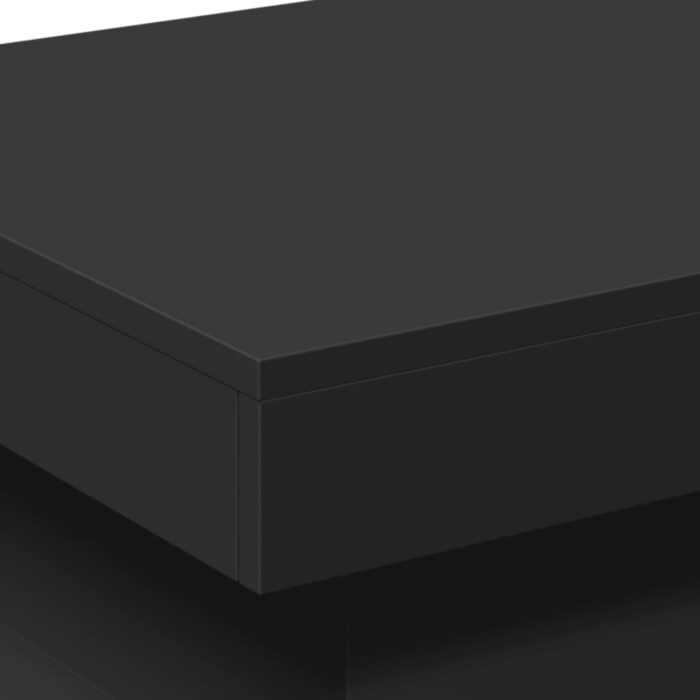 Table basse avec lumières LED noir 50x50x40 cm – Image 8