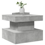 Table basse avec lumières LED gris béton 50x50x40 cm – Image 4