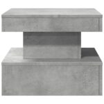Table basse avec lumières LED gris béton 50x50x40 cm – Image 5