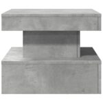 Table basse avec lumières LED gris béton 50x50x40 cm – Image 6
