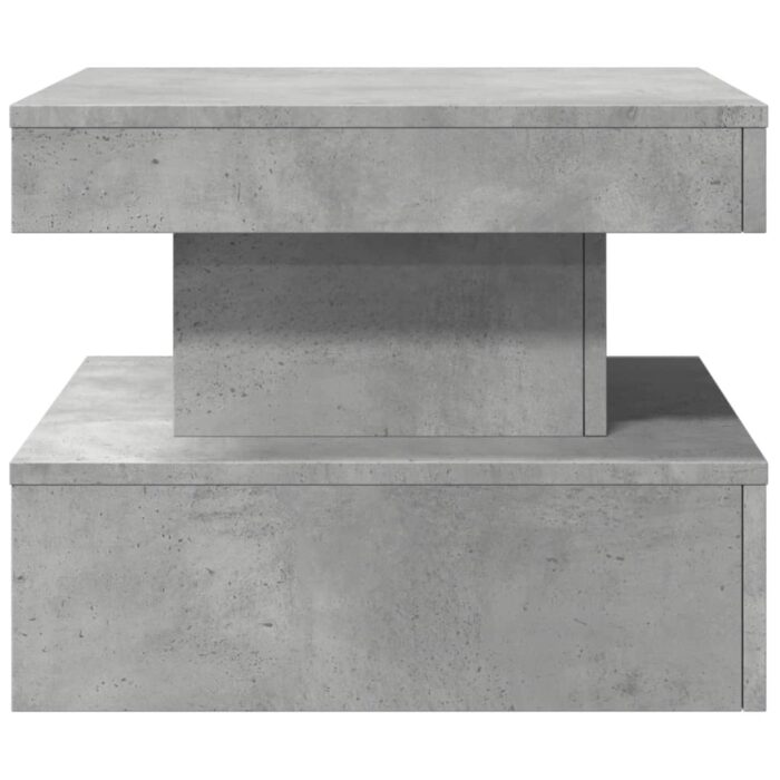 Table basse avec lumières LED gris béton 50x50x40 cm – Image 6