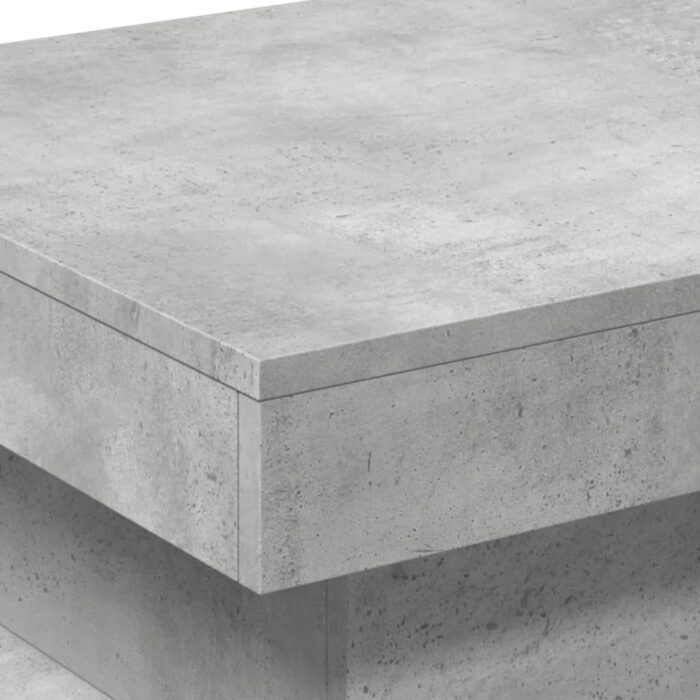 Table basse avec lumières LED gris béton 50x50x40 cm – Image 8