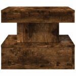 Table basse avec lumières LED chêne fumé 50x50x40 cm – Image 6