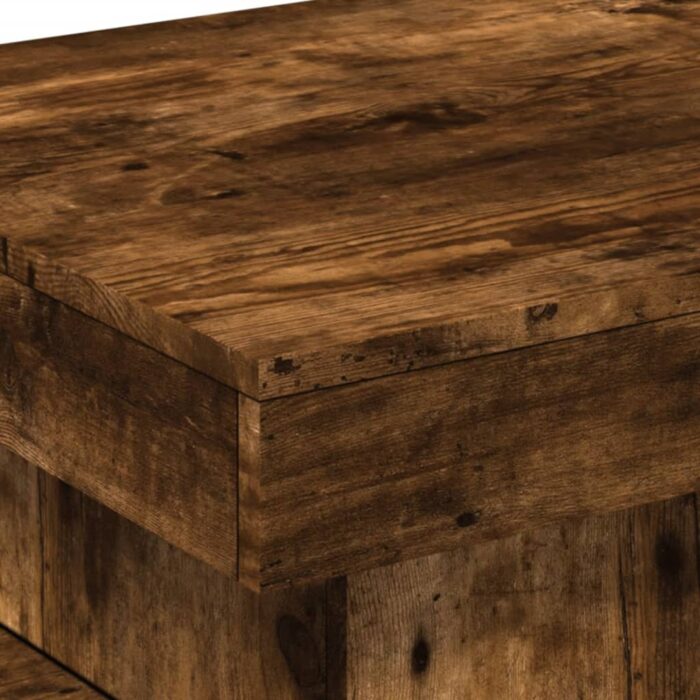 Table basse avec lumières LED chêne fumé 50x50x40 cm – Image 8