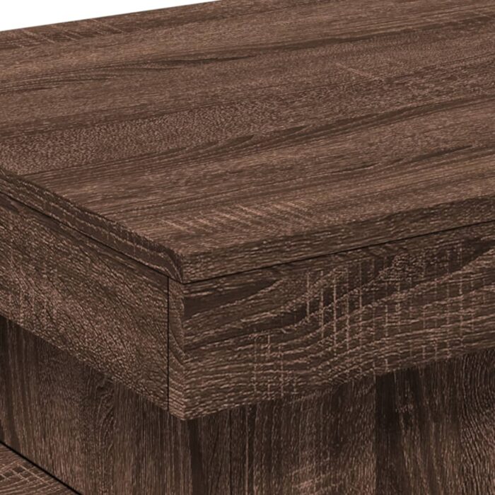 Table basse avec lumières LED chêne marron 50x50x40 cm – Image 8