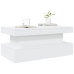 Table basse avec lumières LED blanc 90x50x40 cm – Image 4