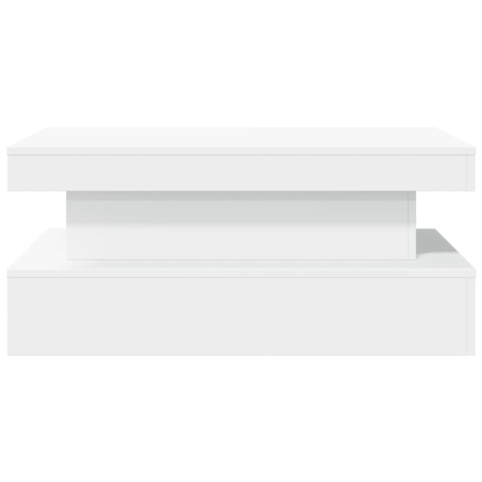 Table basse avec lumières LED blanc 90x50x40 cm – Image 5