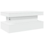 Table basse avec lumières LED blanc 90x50x40 cm – Image 7