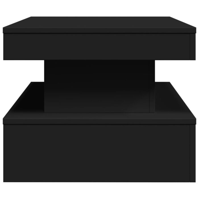 Table basse avec lumières LED noir 90x50x40 cm – Image 6
