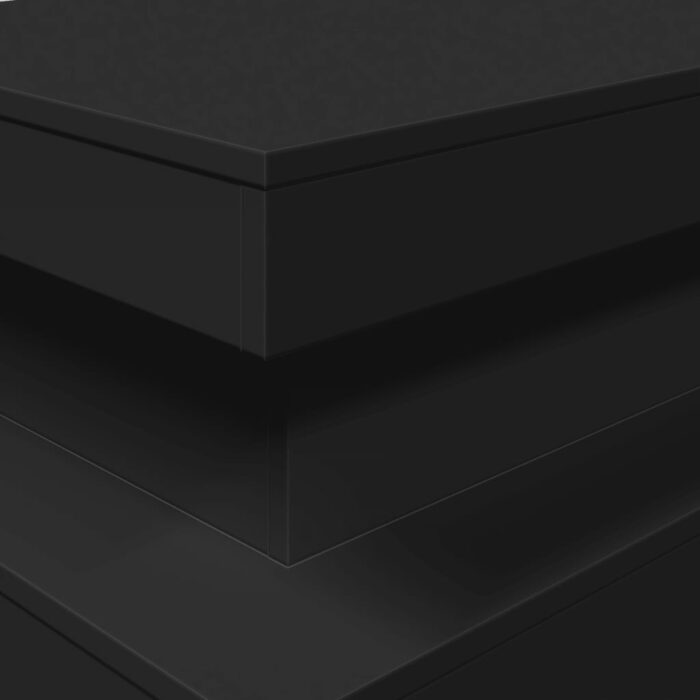 Table basse avec lumières LED noir 90x50x40 cm – Image 8