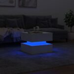 Table basse avec lumières LED blanc 50x50x40 cm – Image 2