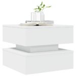 Table basse avec lumières LED blanc 50x50x40 cm – Image 3