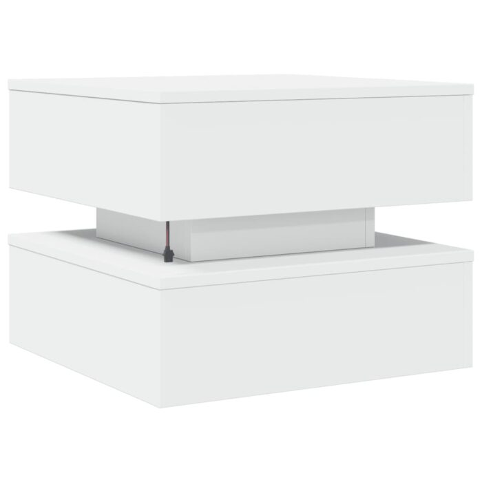 Table basse avec lumières LED blanc 50x50x40 cm – Image 6