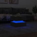 Table basse avec lumières LED gris béton 50x50x40 cm – Image 3