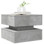 Table basse avec lumières LED gris béton 50x50x40 cm – Image 4
