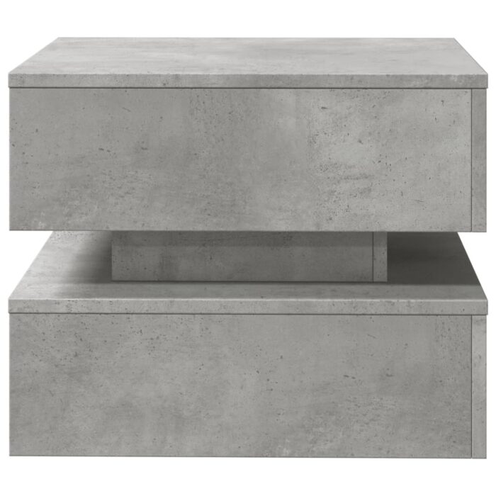 Table basse avec lumières LED gris béton 50x50x40 cm – Image 5
