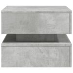 Table basse avec lumières LED gris béton 50x50x40 cm – Image 6