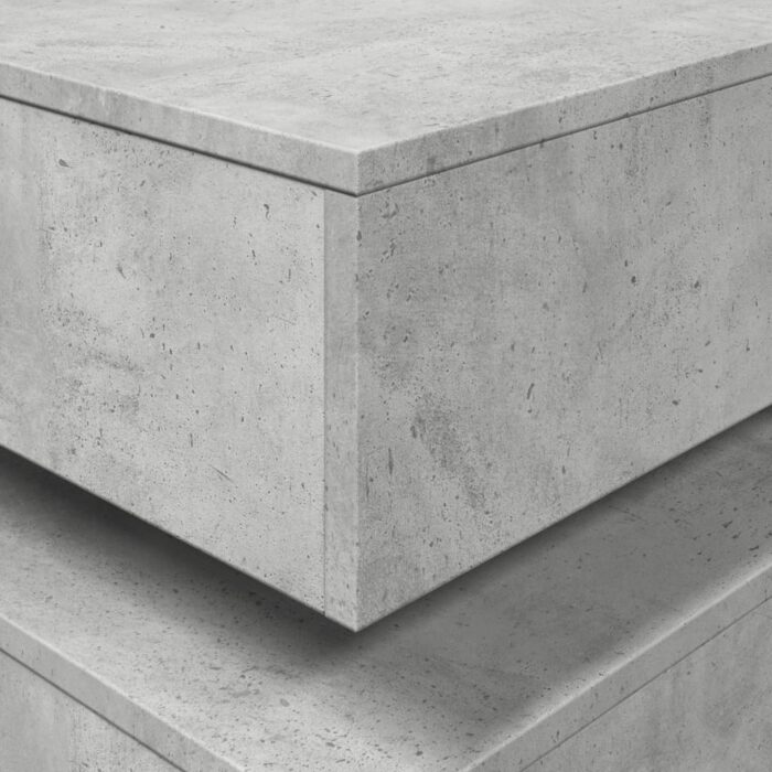 Table basse avec lumières LED gris béton 50x50x40 cm – Image 8
