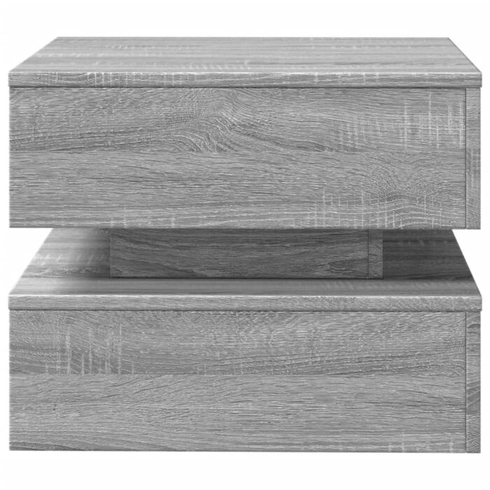 Table basse avec lumières LED sonoma gris 50x50x40 cm – Image 5