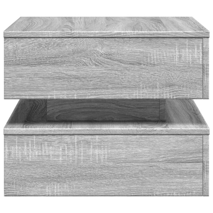 Table basse avec lumières LED sonoma gris 50x50x40 cm – Image 6