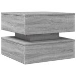Table basse avec lumières LED sonoma gris 50x50x40 cm – Image 7