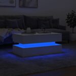 Table basse avec lumières LED blanc 90x50x40 cm – Image 3