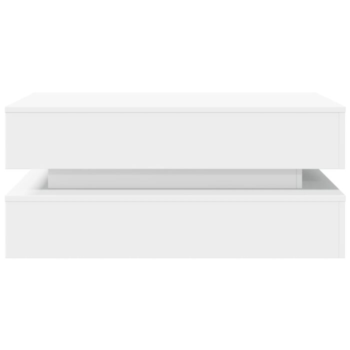 Table basse avec lumières LED blanc 90x50x40 cm – Image 5
