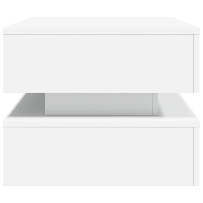 Table basse avec lumières LED blanc 90x50x40 cm – Image 6