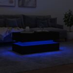 Table basse avec lumières LED noir 90x50x40 cm – Image 3
