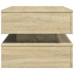 Table basse avec lumières LED chêne sonoma 90x50x40 cm – Image 6