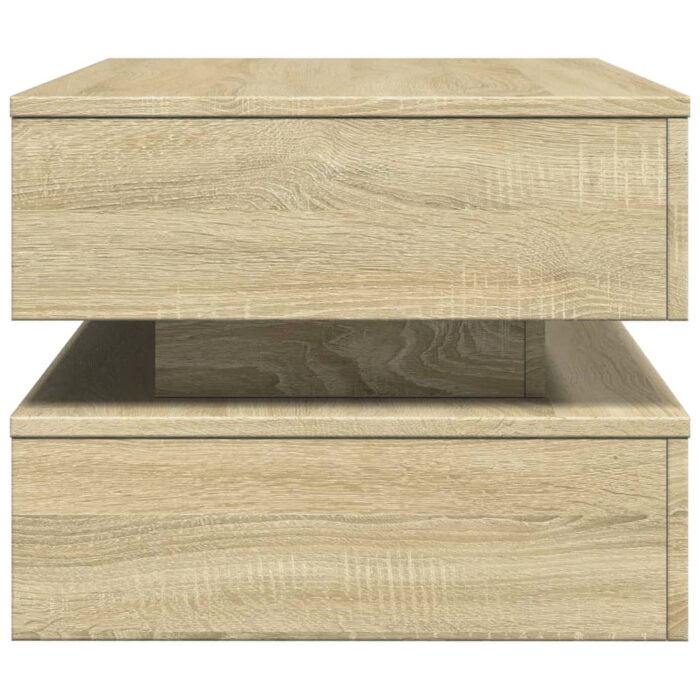 Table basse avec lumières LED chêne sonoma 90x50x40 cm – Image 6