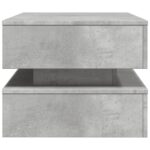 Table basse avec lumières LED gris béton 90x50x40 cm – Image 6