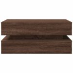 Table basse avec lumières LED chêne marron 90x50x40 cm – Image 5