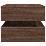 Table basse avec lumières LED chêne marron 90x50x40 cm – Image 6
