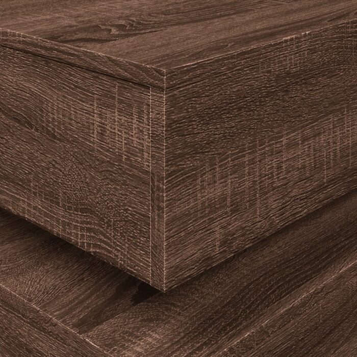 Table basse avec lumières LED chêne marron 90x50x40 cm – Image 8