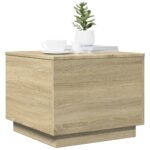 Table basse avec lumières LED chêne sonoma 50x50x40 cm – Image 4