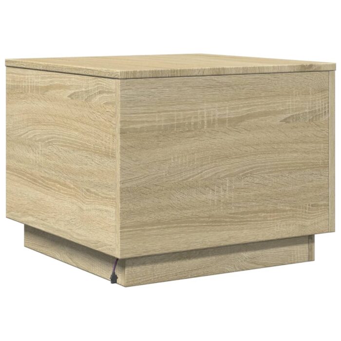 Table basse avec lumières LED chêne sonoma 50x50x40 cm – Image 7