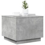 Table basse avec lumières LED gris béton 50x50x40 cm – Image 4